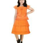 Stylish Girls' Cotton Party Frock – Sleeveless Dress for Kids